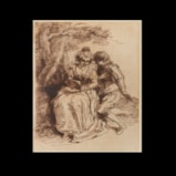 A Courting Couple seated under a tree