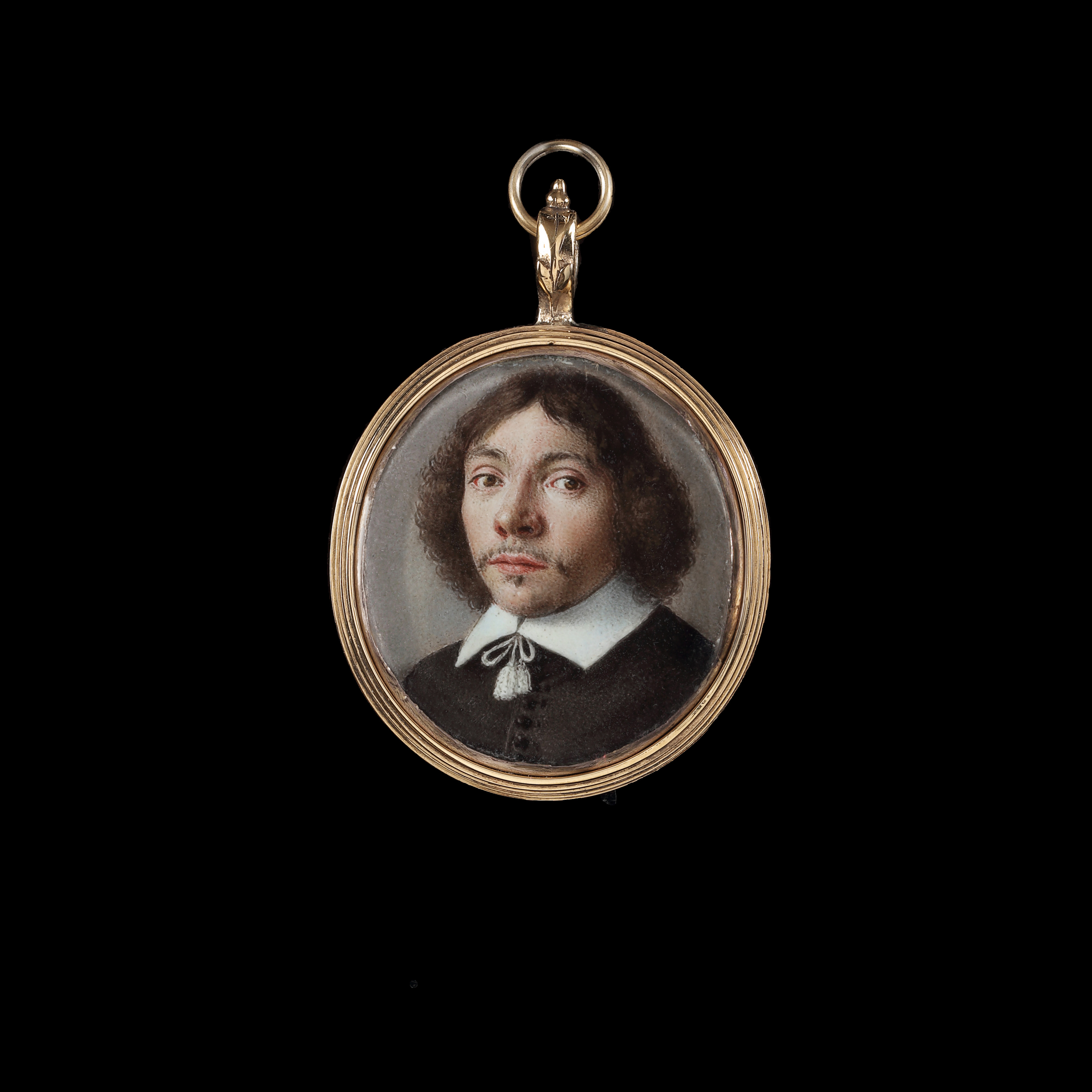 Pair of portrait enamels, probably a self-portrait of the Artist and his wife