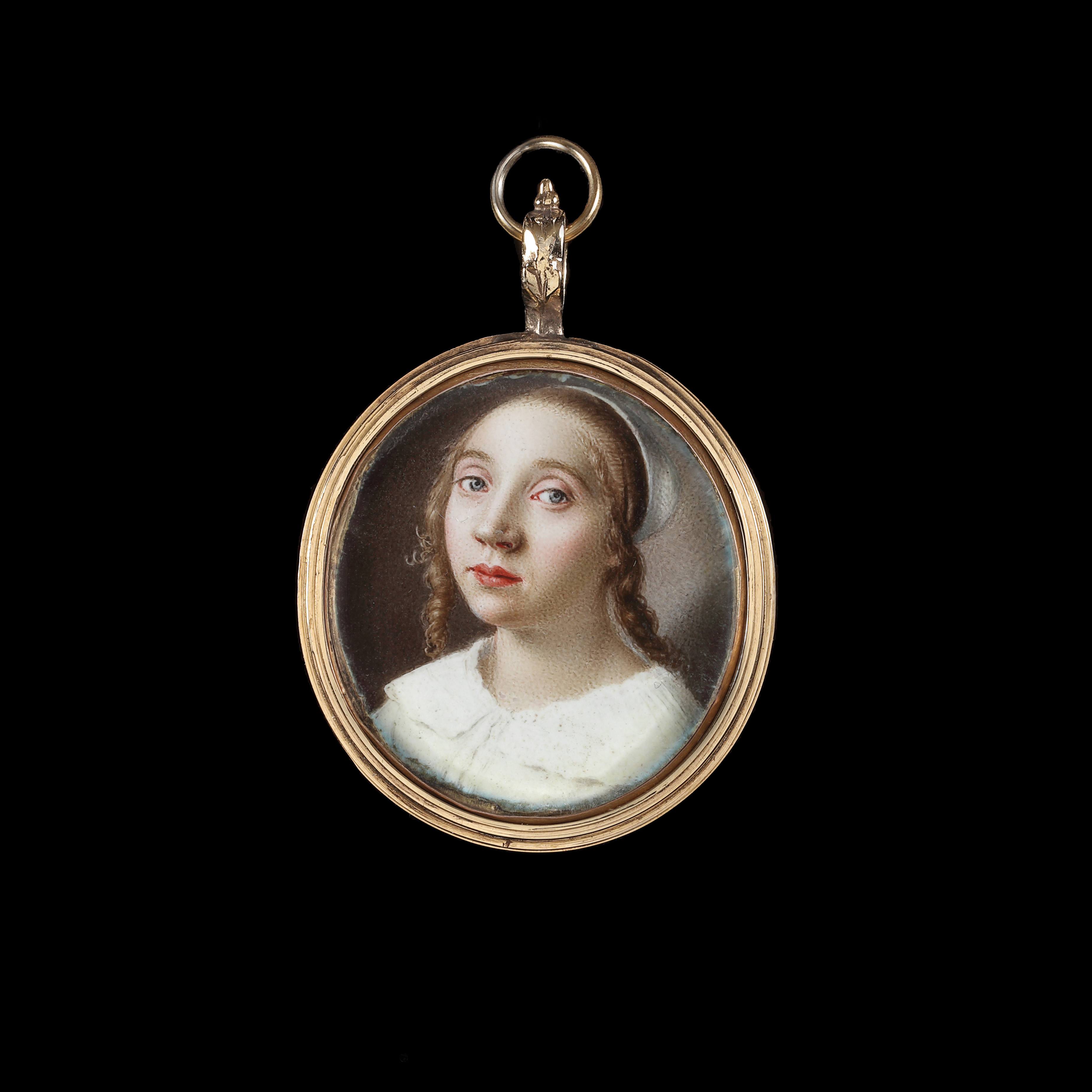 Pair of portrait enamels, probably a self-portrait of the Artist and his wife