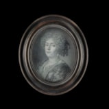 Portrait of a Noblewoman, possibly Anne-Marie d'Orléans Longueville, duchesse de Nemours (1625-1707), wearing floral embroidered ‘banyan’ over white gown, pearl necklace and large pearl earrings, her curled hair decorated with ribbons