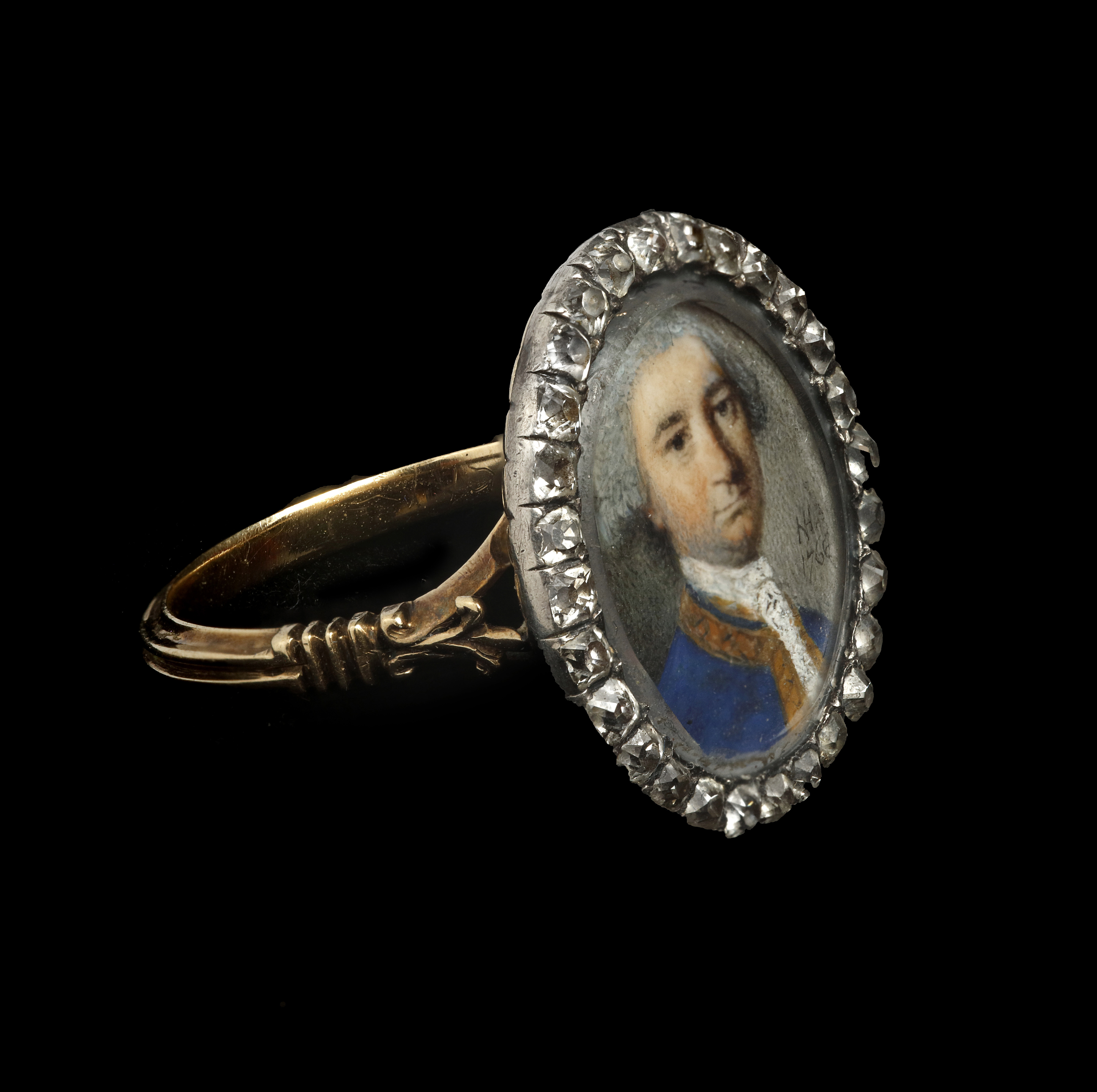 Portrait miniature of Rear-Admiral Richard Tyrell (1691-1766), wearing naval uniform and powdered wig