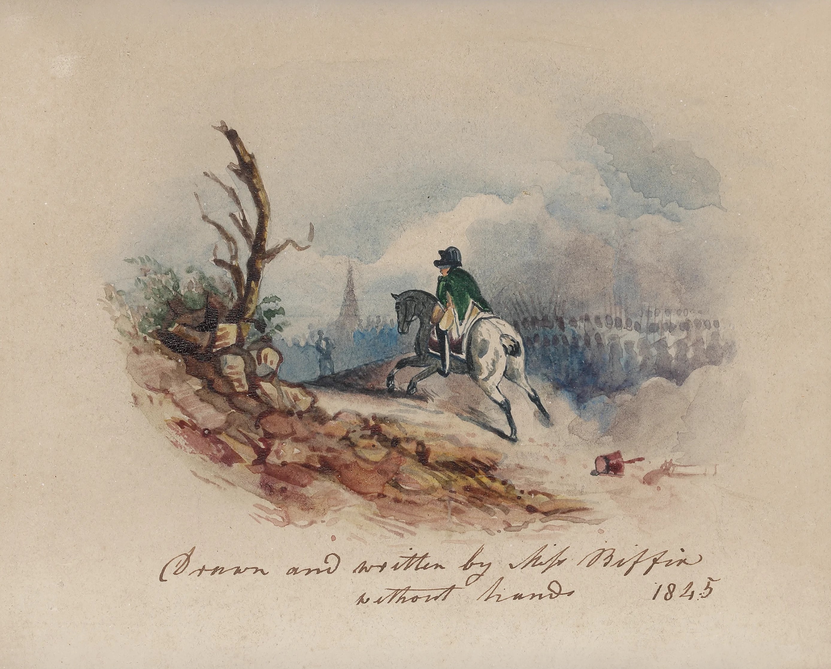 Napoleon I on horseback at the Battle of Waterloo