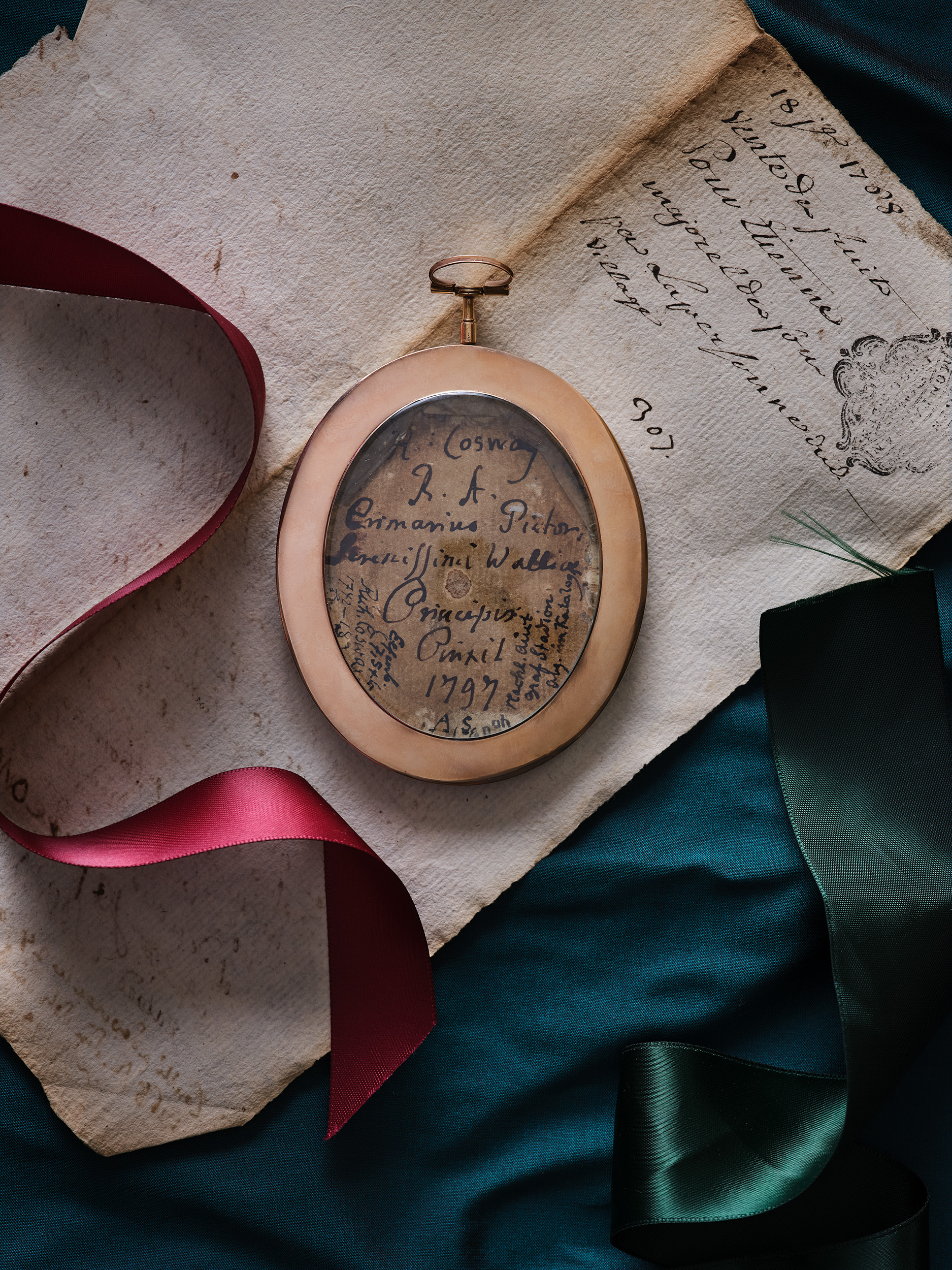 Portrait miniature of a Gentleman of the Stadion Family, with a moustache, wearing blue coat, white waistcoat and cravat