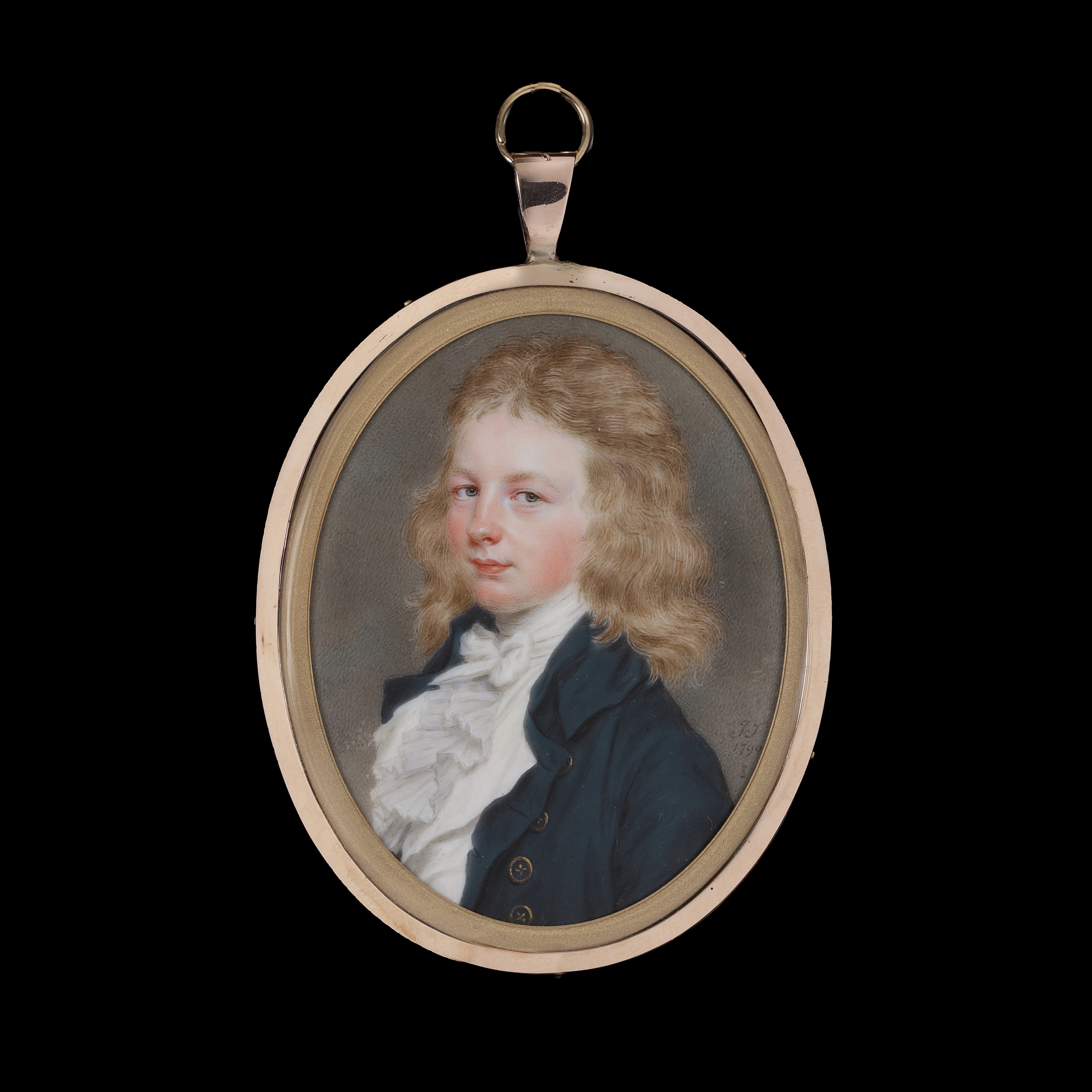 Portrait miniature of a Young Man, probably Alexander Johnston (1775-1849), aged 15, wearing a black jacket and white stock
