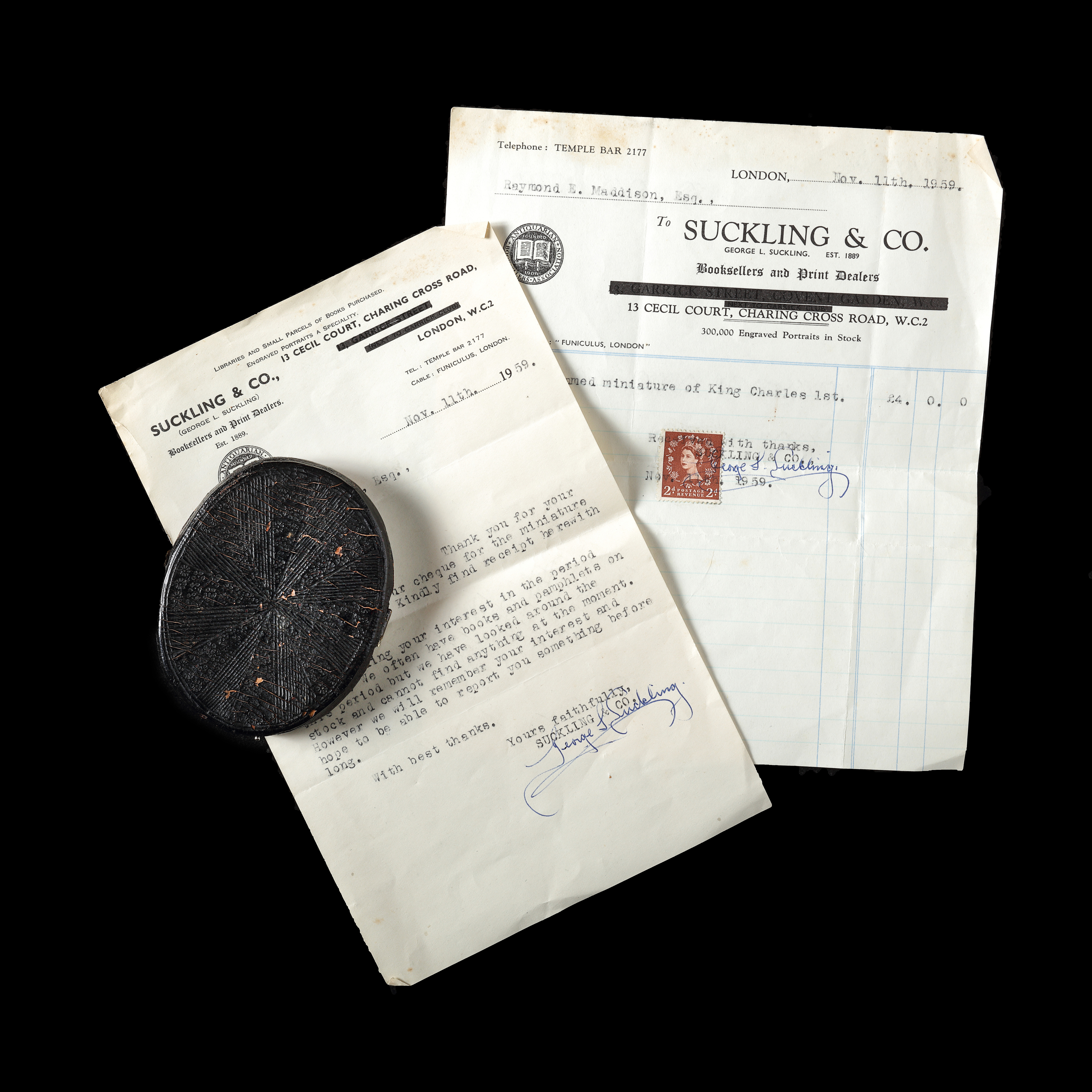 An oil portrait of Charles I (1600-1649) with 16 costume ‘mica’ talcs