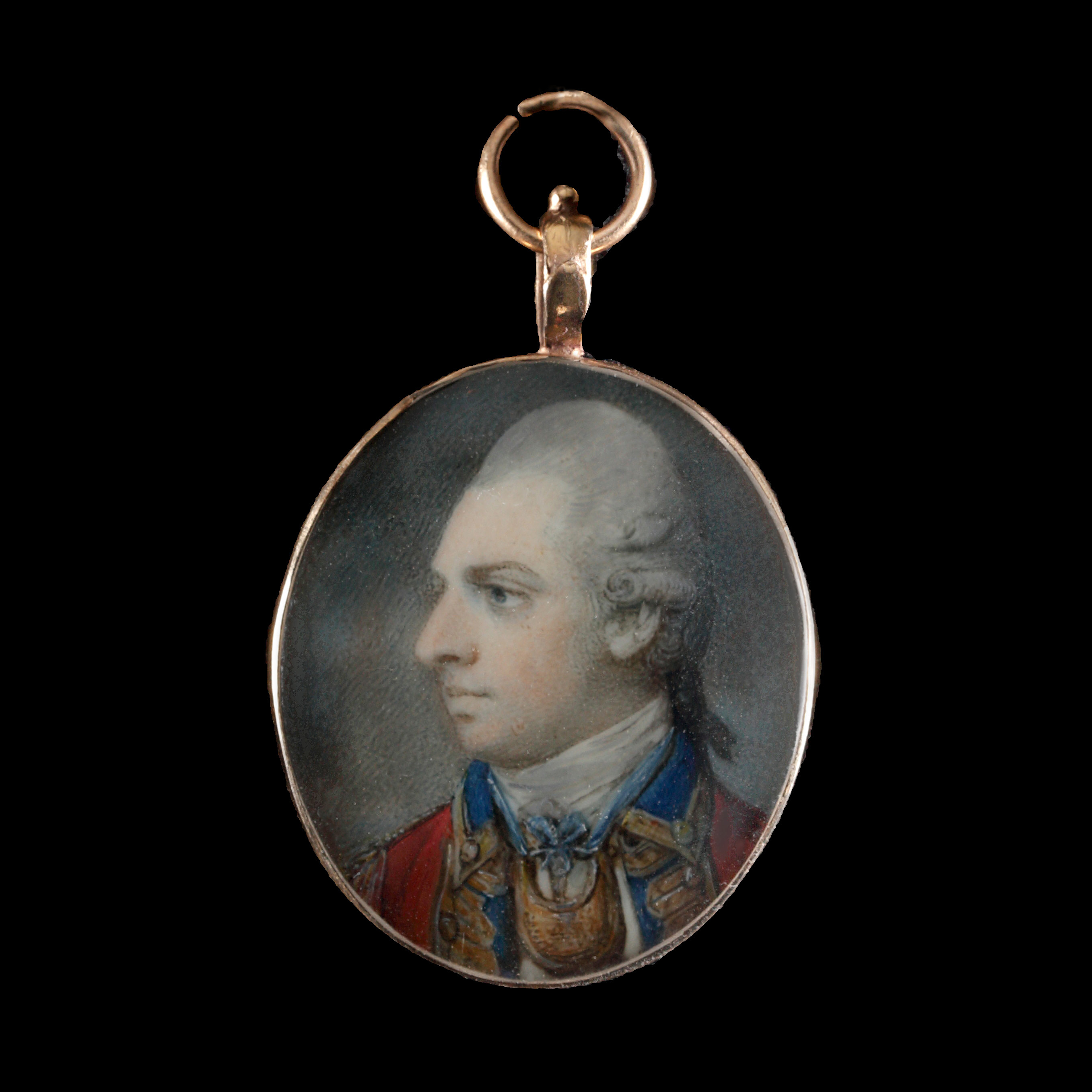 Portrait miniature of an Officer, possibly The Hon Col. Cosmo Gordon (c.1737- after 1783), wearing the uniform of the Grenadier Company of the 3rd Foot Guards