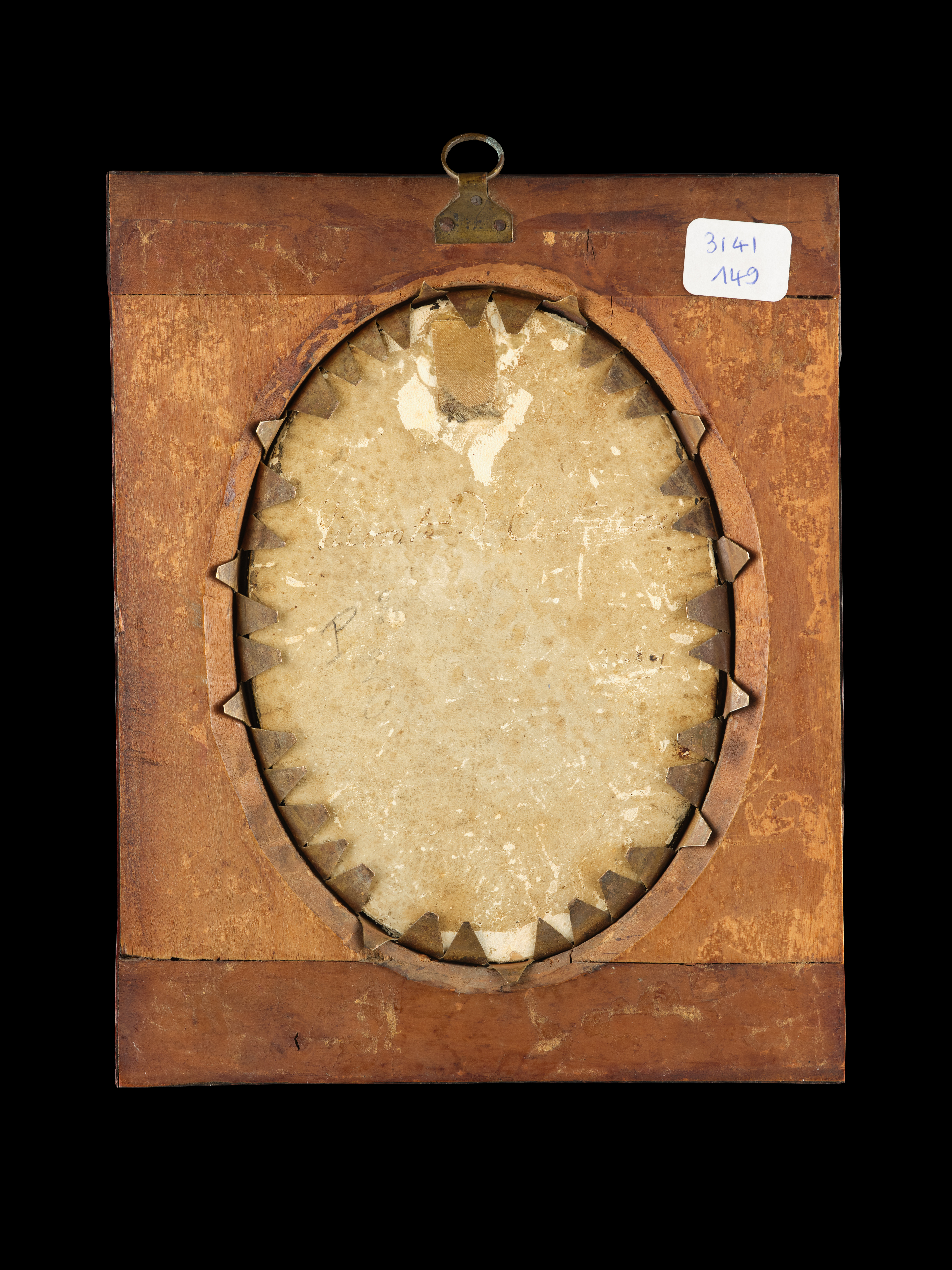 Portrait of a Lady, probably the artist’s wife, Catherine-Émélie (nèe) Mailfer, wearing white satin dress with gold cord belt, blue Kashmir stole with embroidered edging and a gold comb in her hair