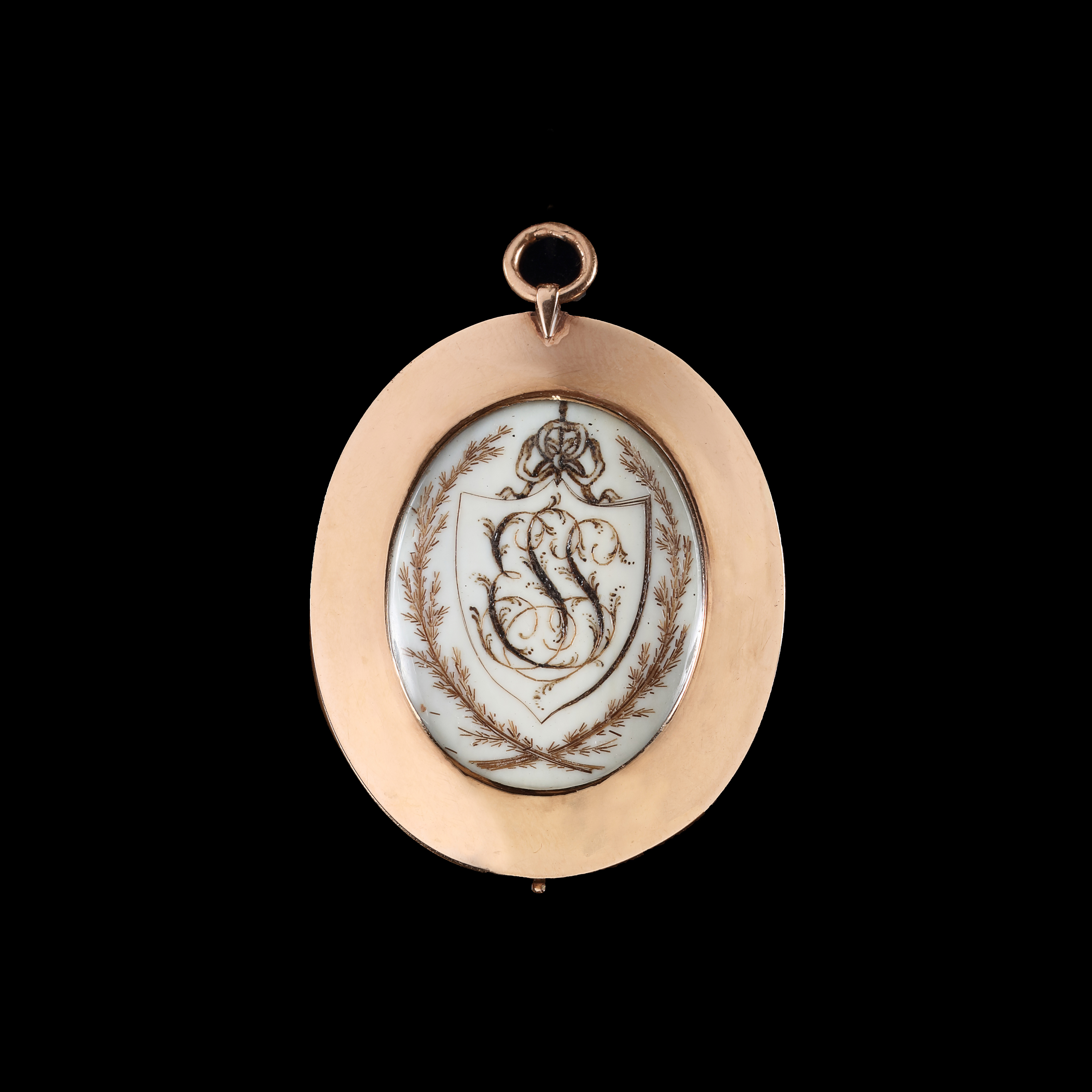 Portrait miniature of a Lady, wearing a purple dress