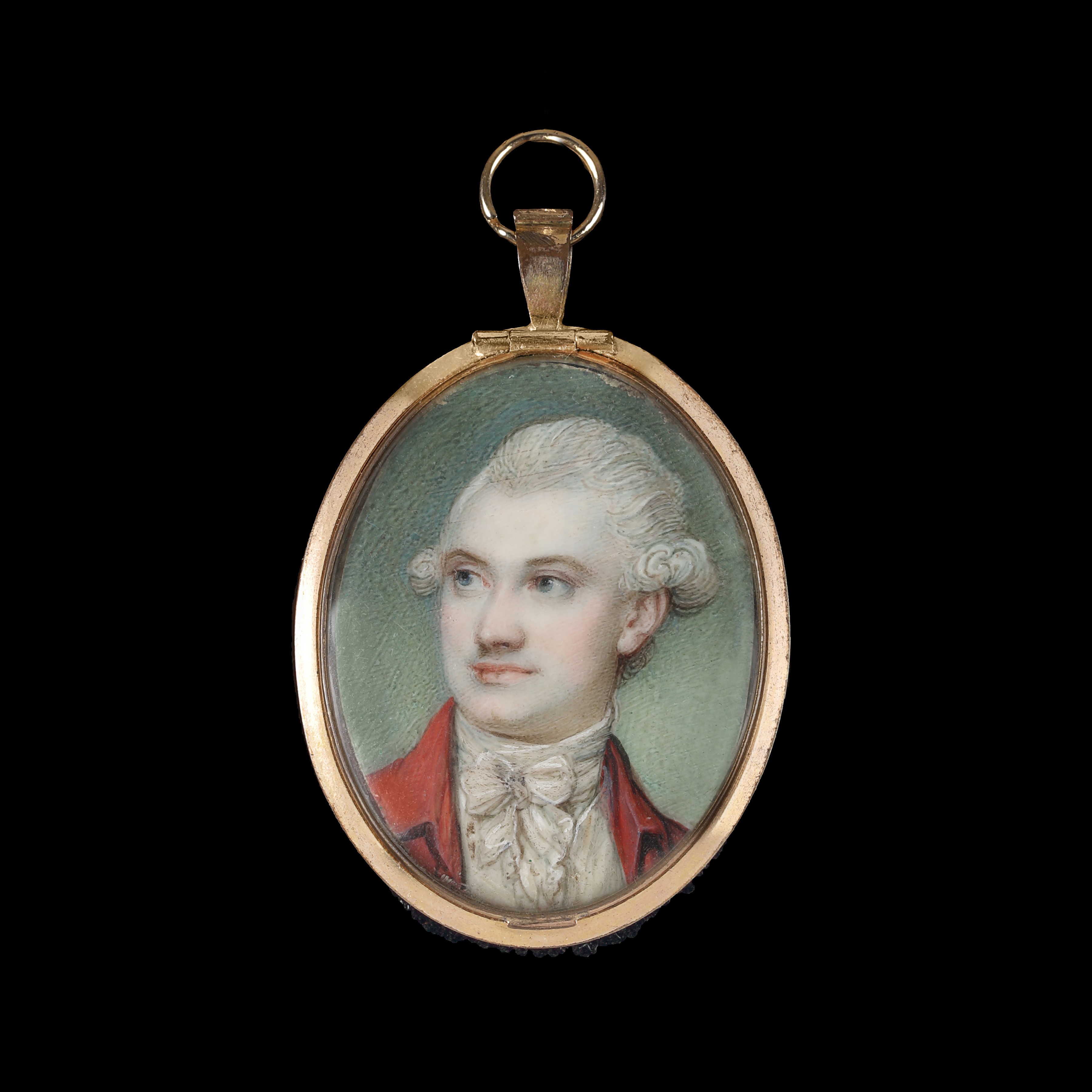 Portrait of a Gentleman, wearing a red coat and white stock and cravat