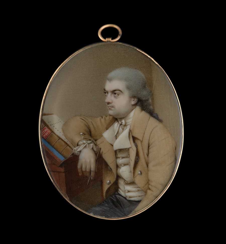 Portrait miniautre of John Yenn RA (1750-1821), wearing cream coat and waistcoat