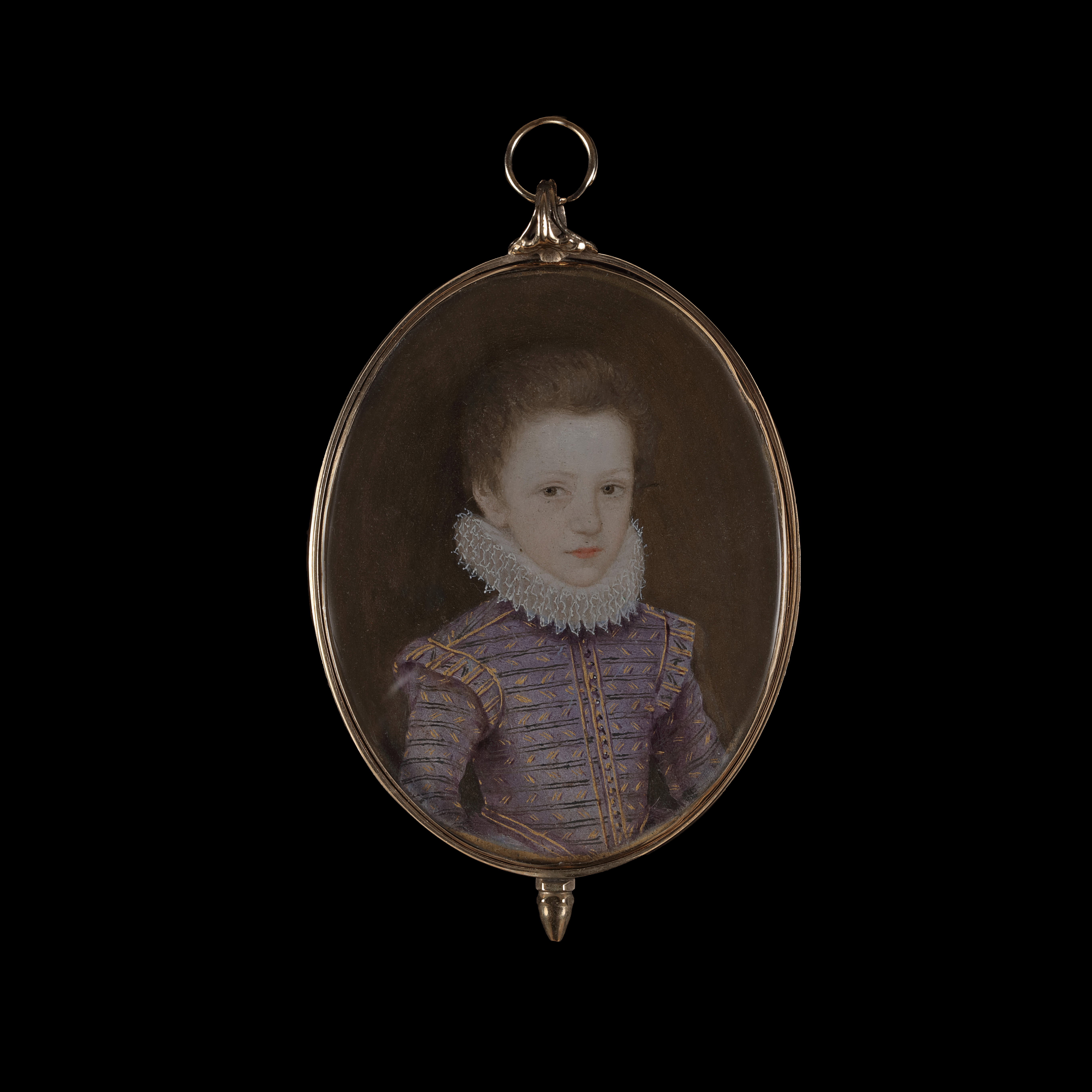 Portrait of a Young Boy, wearing lilac-coloured doublet, slashed and embroidered with gold