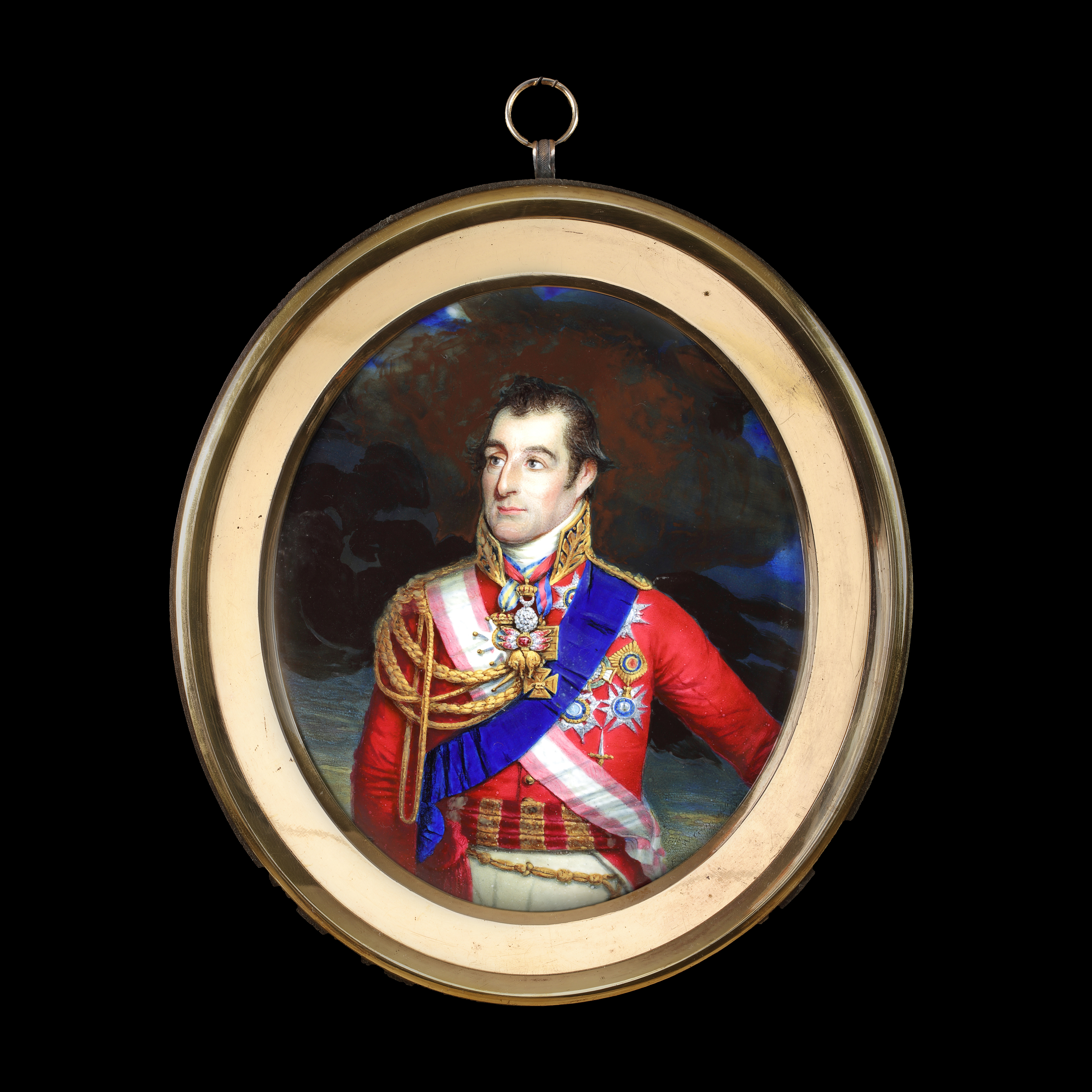 Portrait enamel of Arthur Wellesley, 1st Duke of Wellington (1769-1852), in field marshal’s uniform