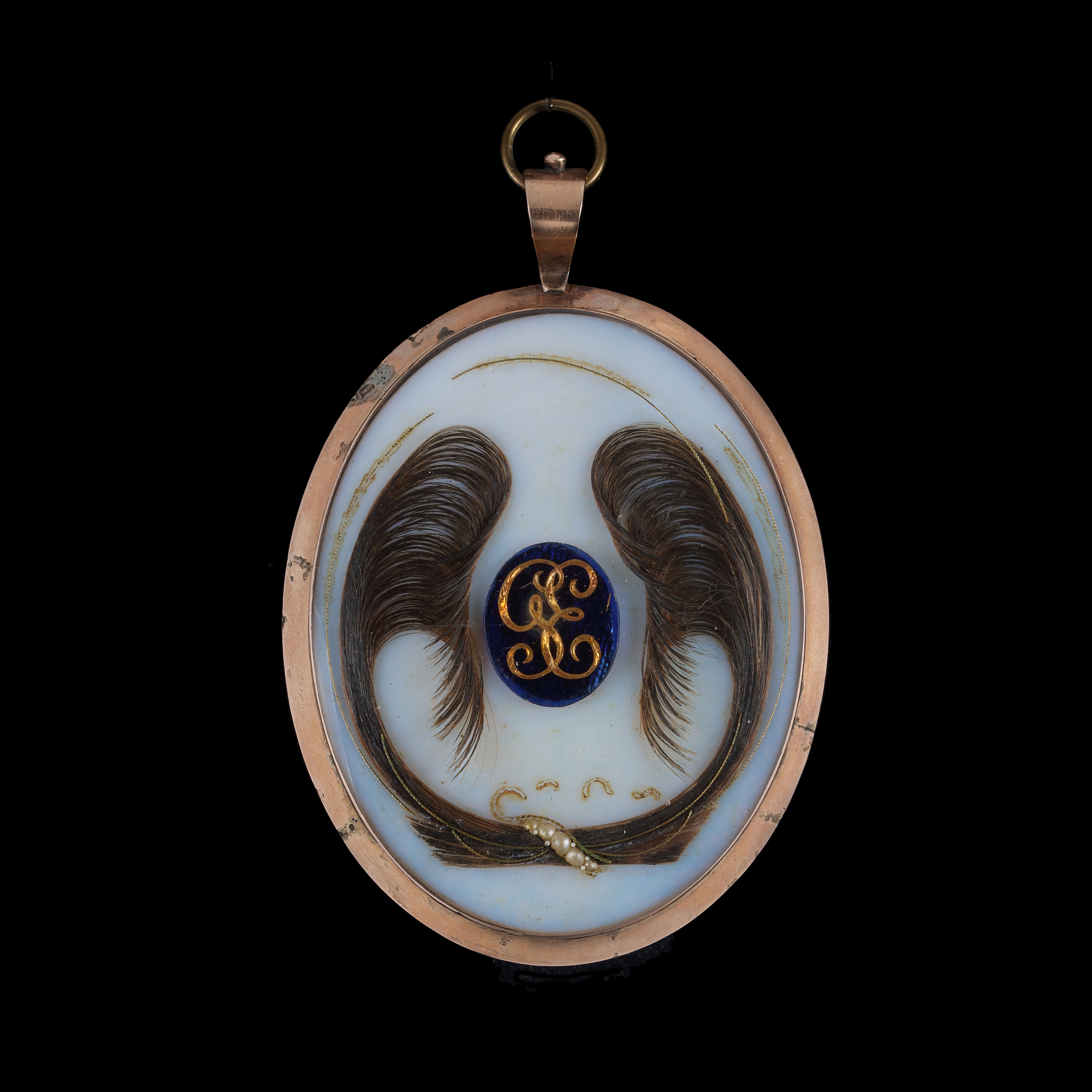 Portrait miniature of a Lady, traditionally identified as Mrs. Haseler, wearing white dress with light blue ribbon and light blue shawl; circa 1810