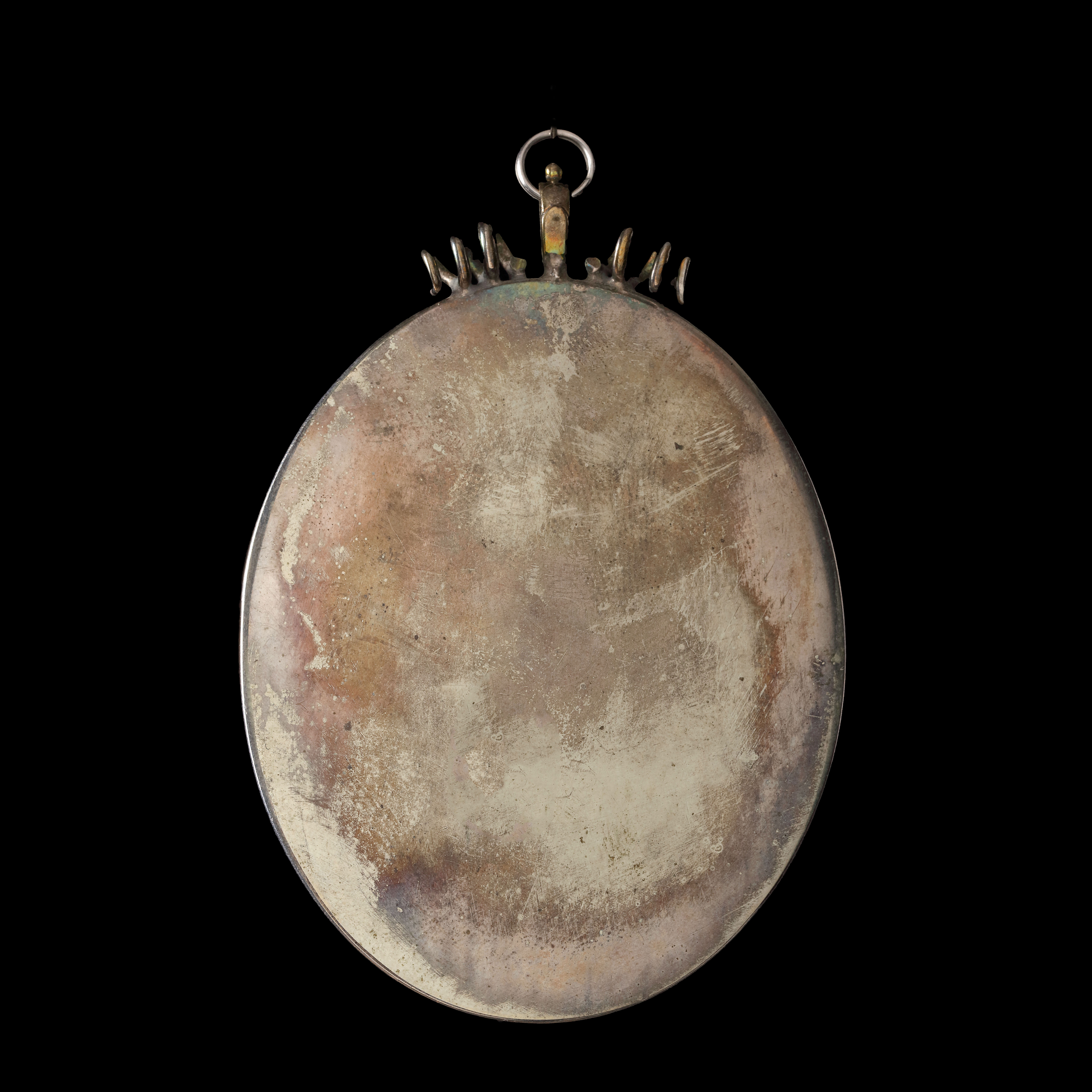 A pair of portraits of  Lady and Gentleman, possibly mother and son, she in a low cut blue dress with pearls, he with a white lace collar and black coat,