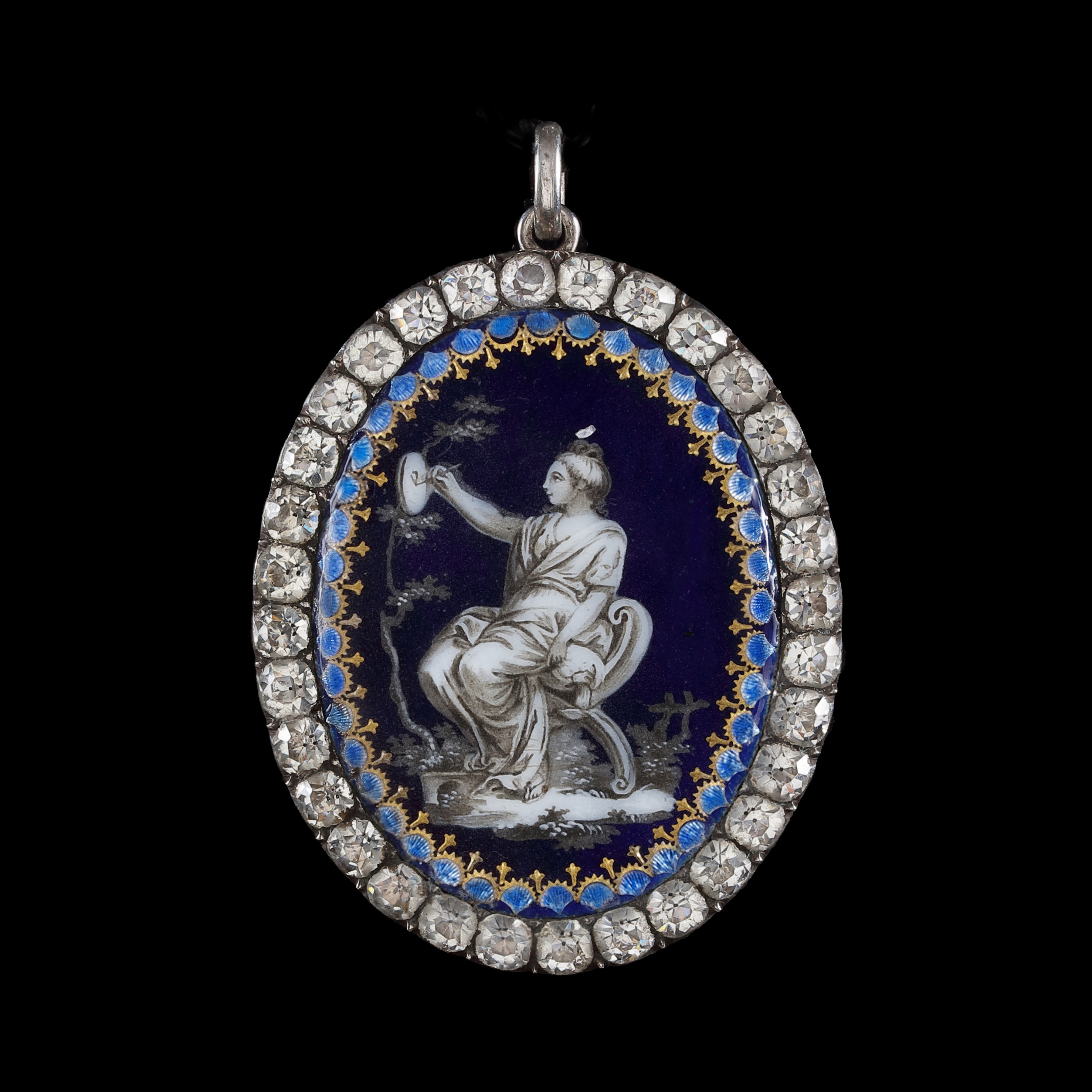 An enamel portraying the Allegory of Painting