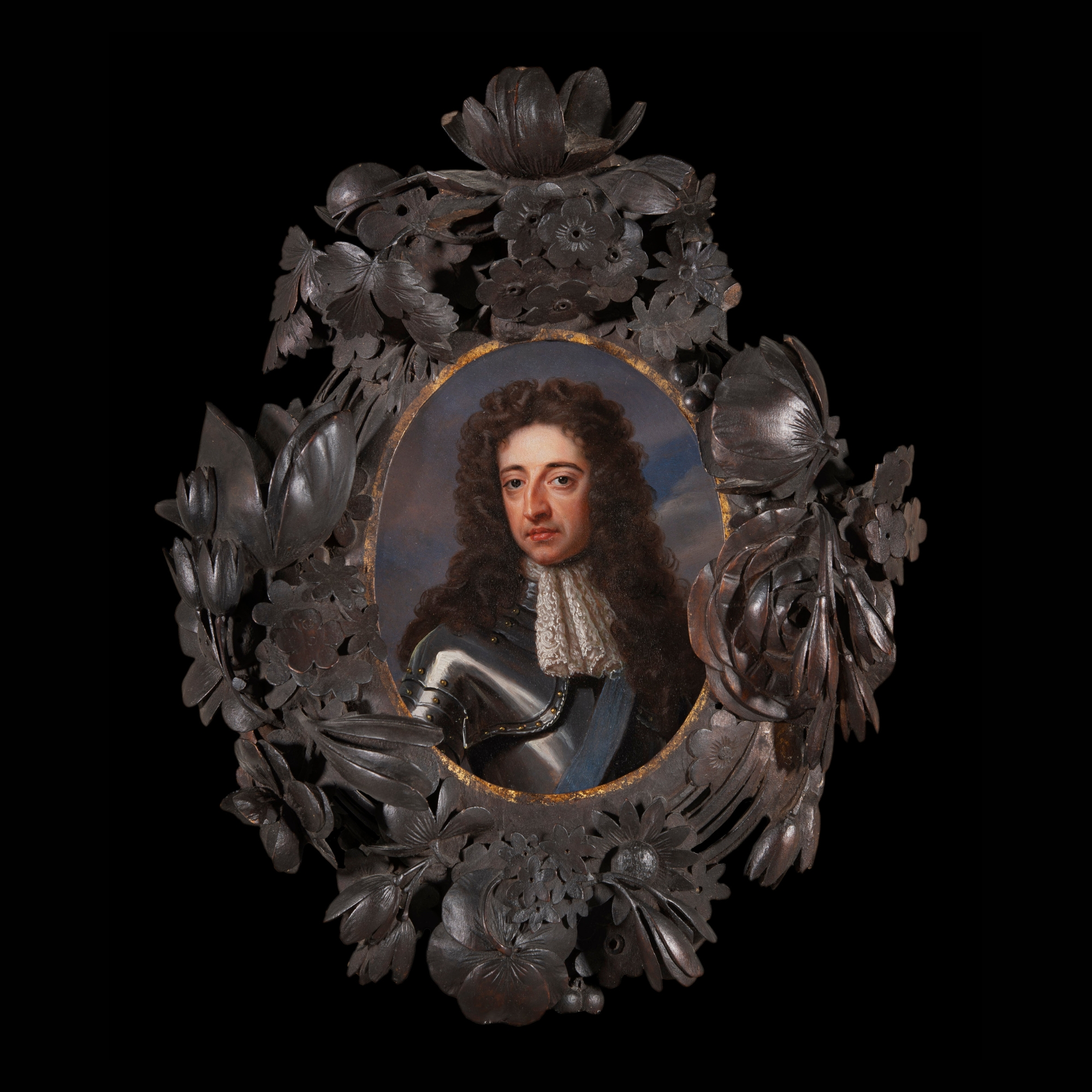 King William III (1650-1702), wearing armour with a lace cravat and the Garter sash