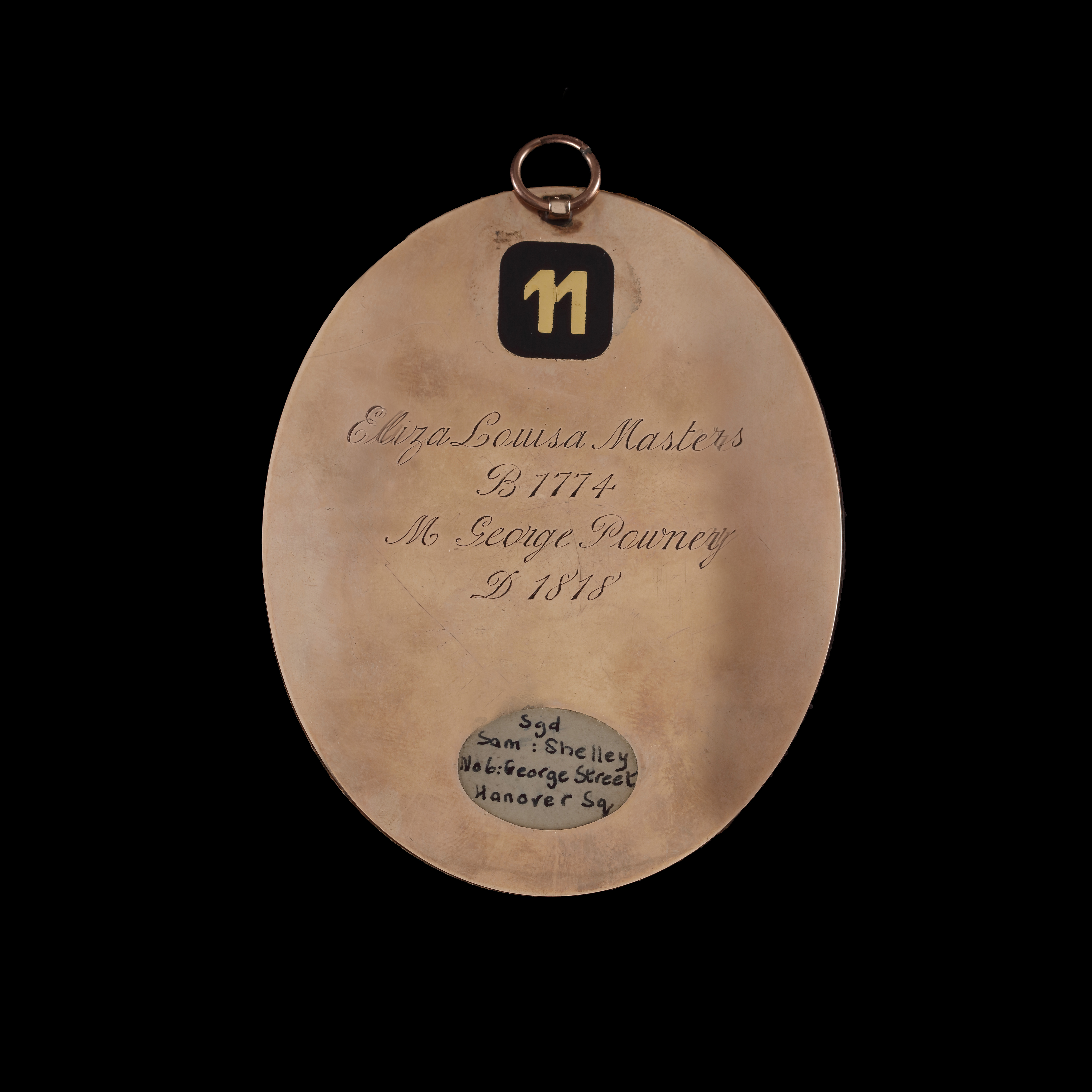 Portrait miniature of Eliza Louisa Masters, later Powney (1774-1818), wearing a simple white dress, her hair curled