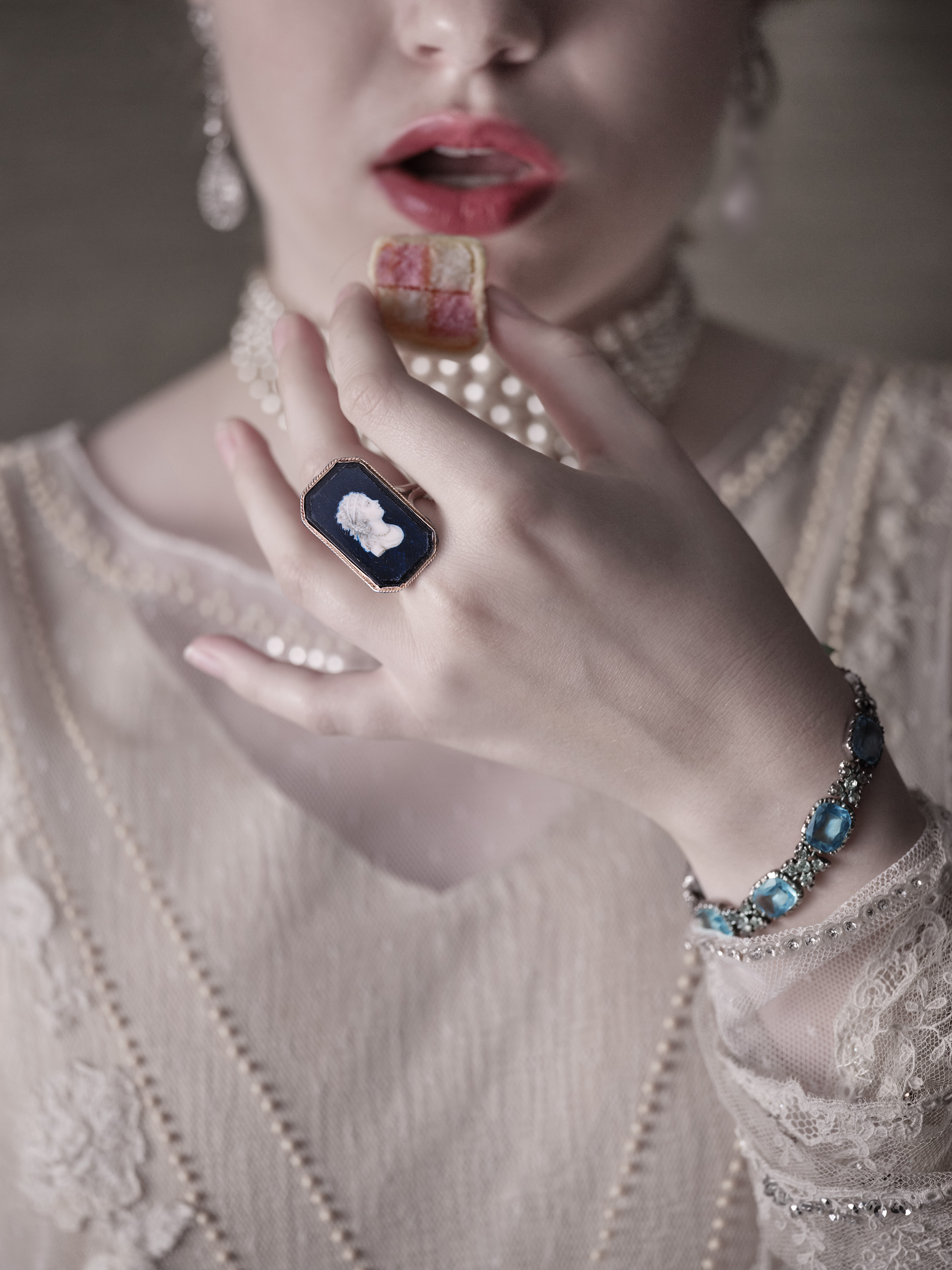 Portrait miniature of Young Woman, traditionally called Marie-Thérèse-Charlotte de France (1778-1851), Madame Royale, profile to the right, wearing draped muslin dress and with bandeau and wheatsheaf decoration in her hair and necklace