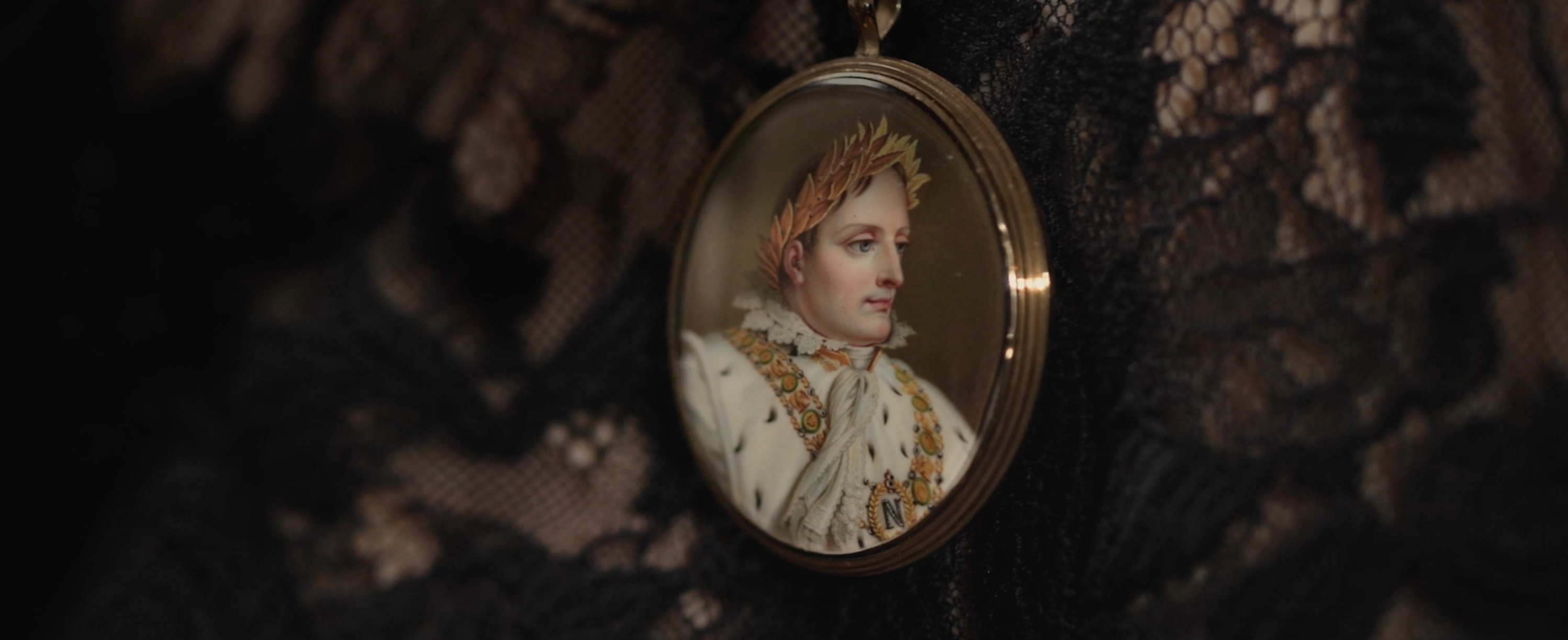 Portrait enamel of Napoleon Bonaparte (1769-1821), in coronation robes