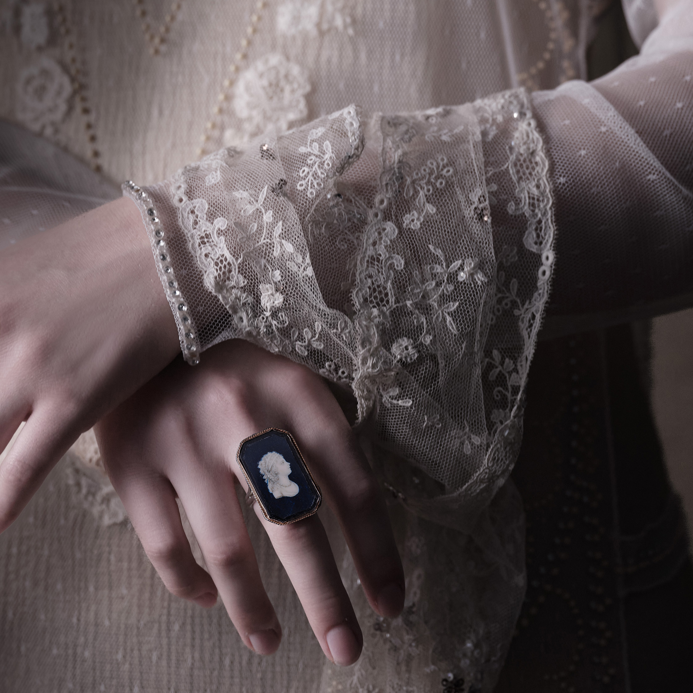 Portrait miniature of Young Woman, traditionally called Marie-Thérèse-Charlotte de France (1778-1851), Madame Royale, profile to the right, wearing draped muslin dress and with bandeau and wheatsheaf decoration in her hair and necklace