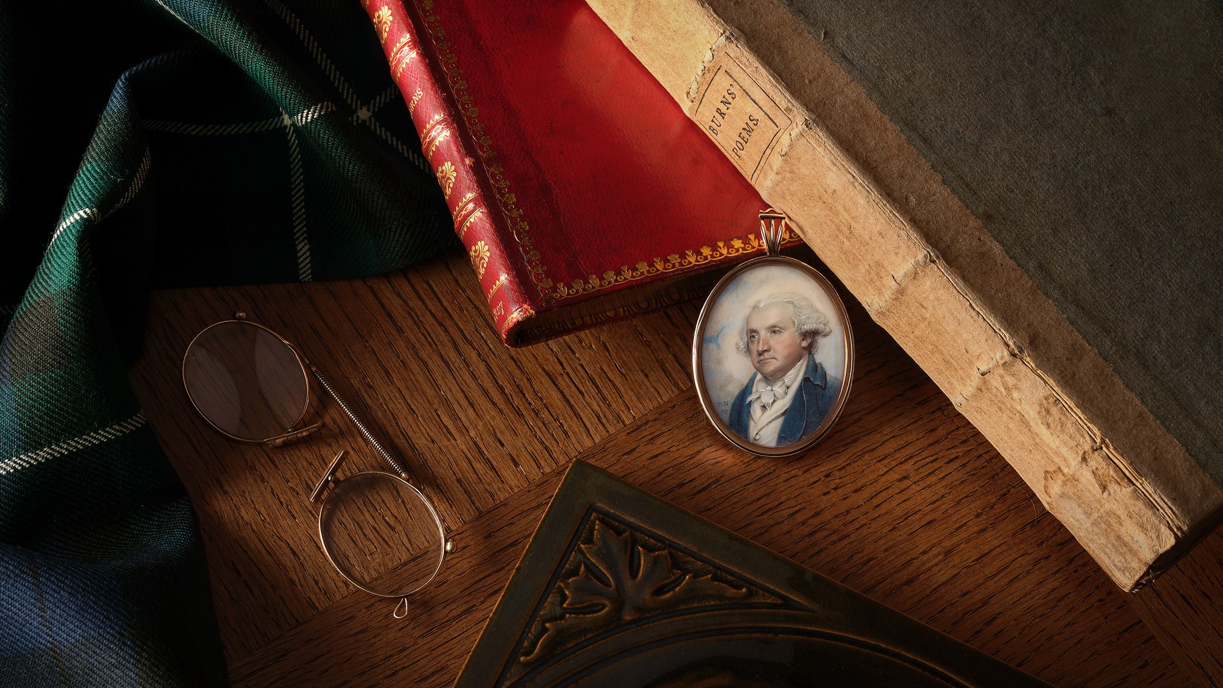 Portrait Miniature of Robert Graham of Fintry (1745-1819), facing left, wearing blue coat, white waistcoat and cravat, his powdered wig worn 'en queue'