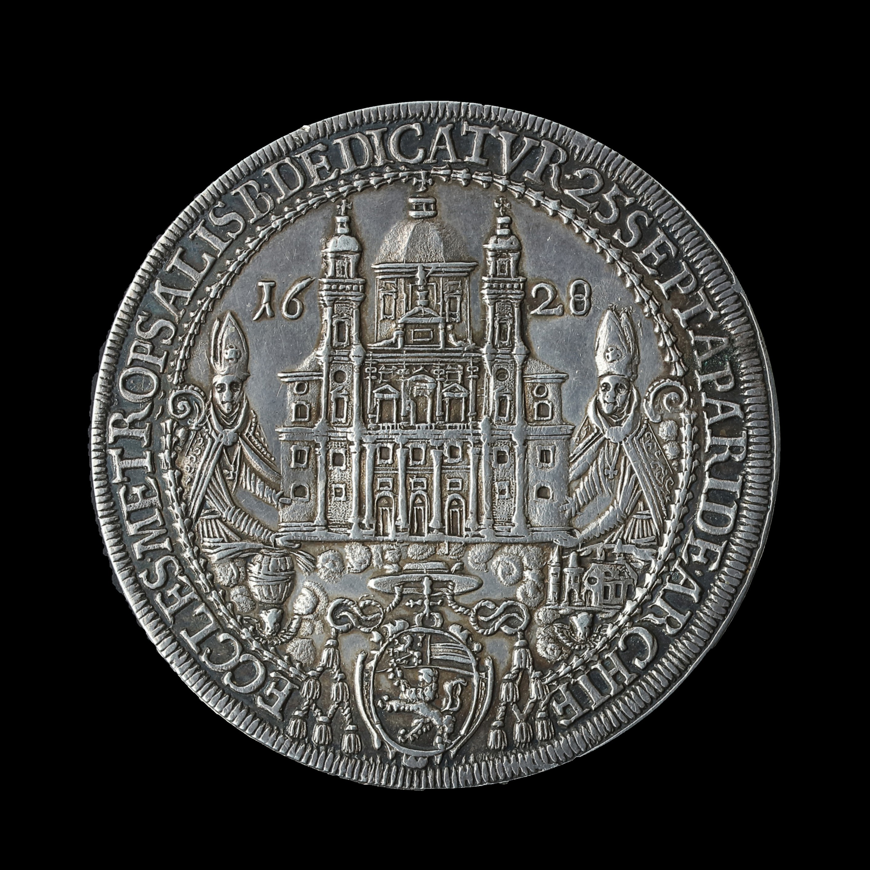 Two 'schraubtalers' which each unscrew to reveal a portrait with mica overlays