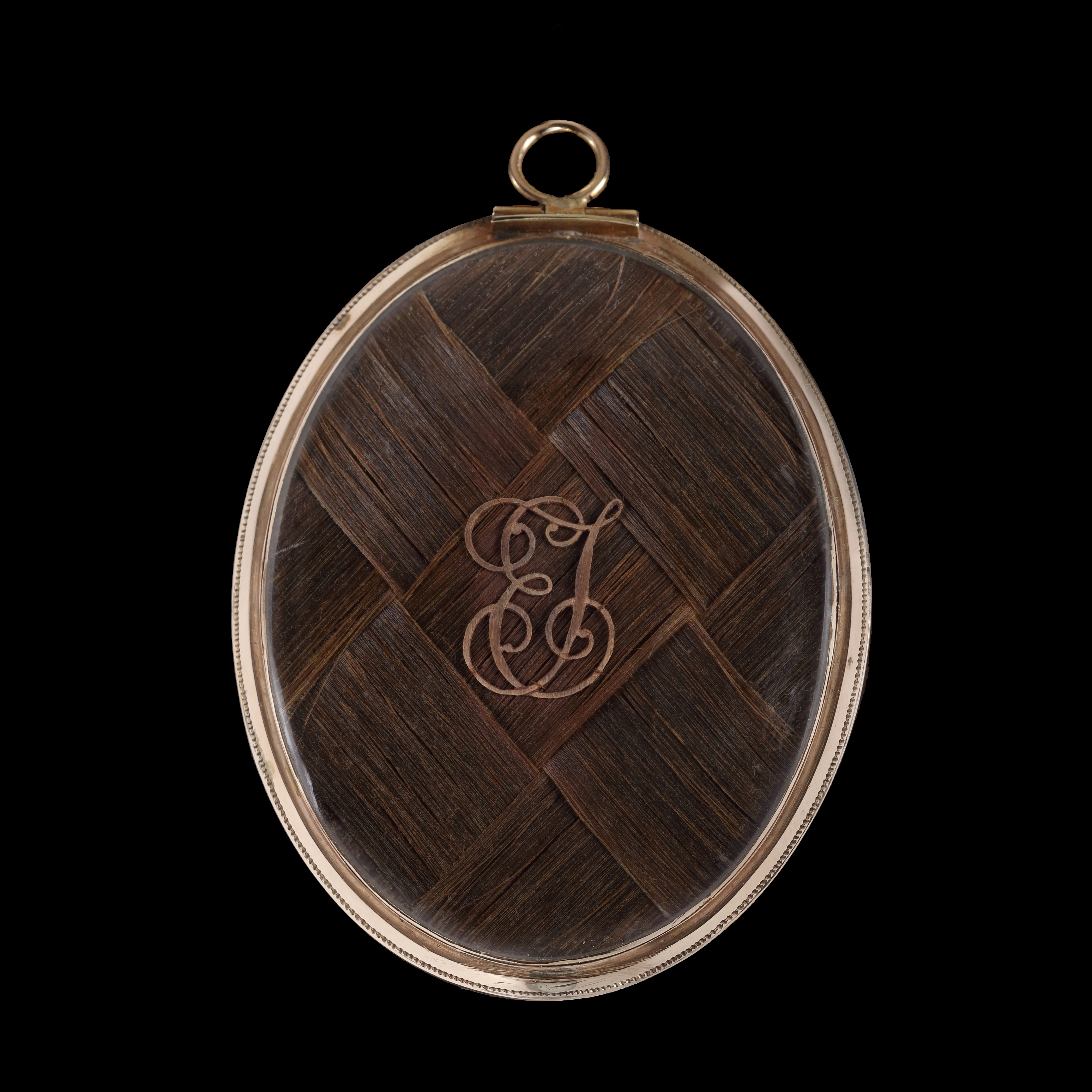 Portrait miniature of a Young Lady with a blue and white dress, with very curly hair