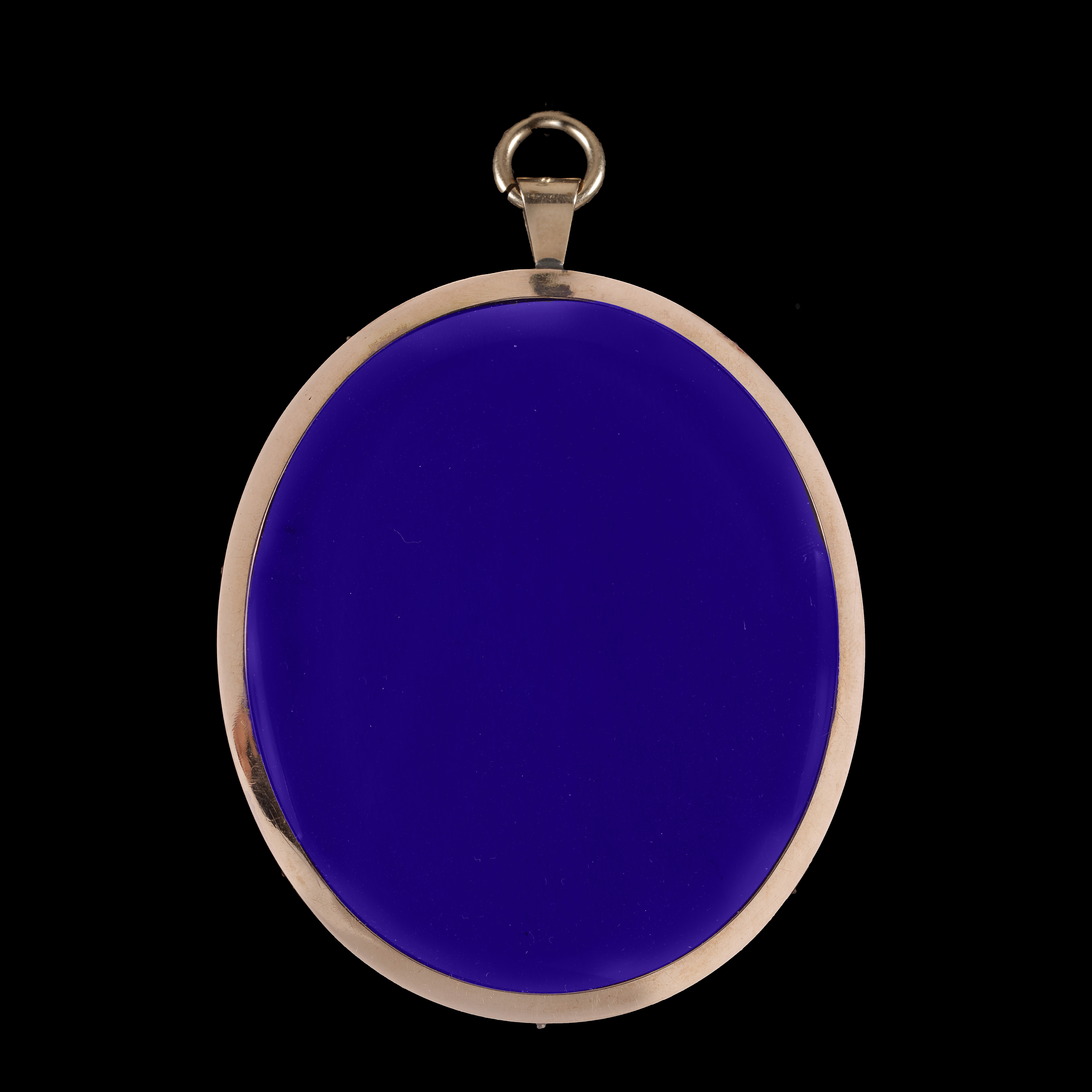 Portrait miniature of a Lady, traditionally called Dorothy McKenzie, wearing a white dress with an upright collar, pearl necklace and shoulder band, white powdered hair, and a hoop earring; circa 1790