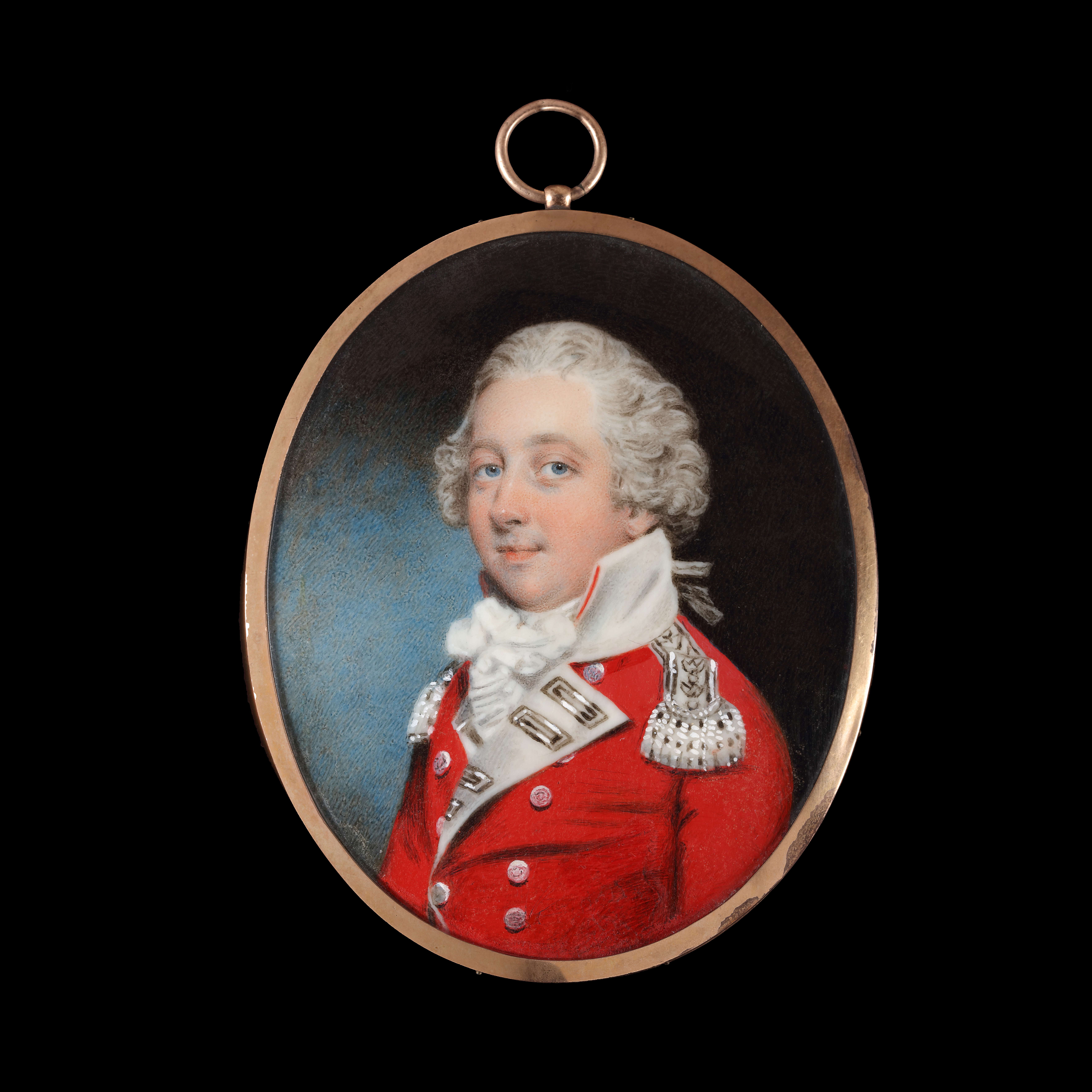 Portrait miniature of an Officer depicted in the dress uniform of a British infantry officer of ‘field rank’