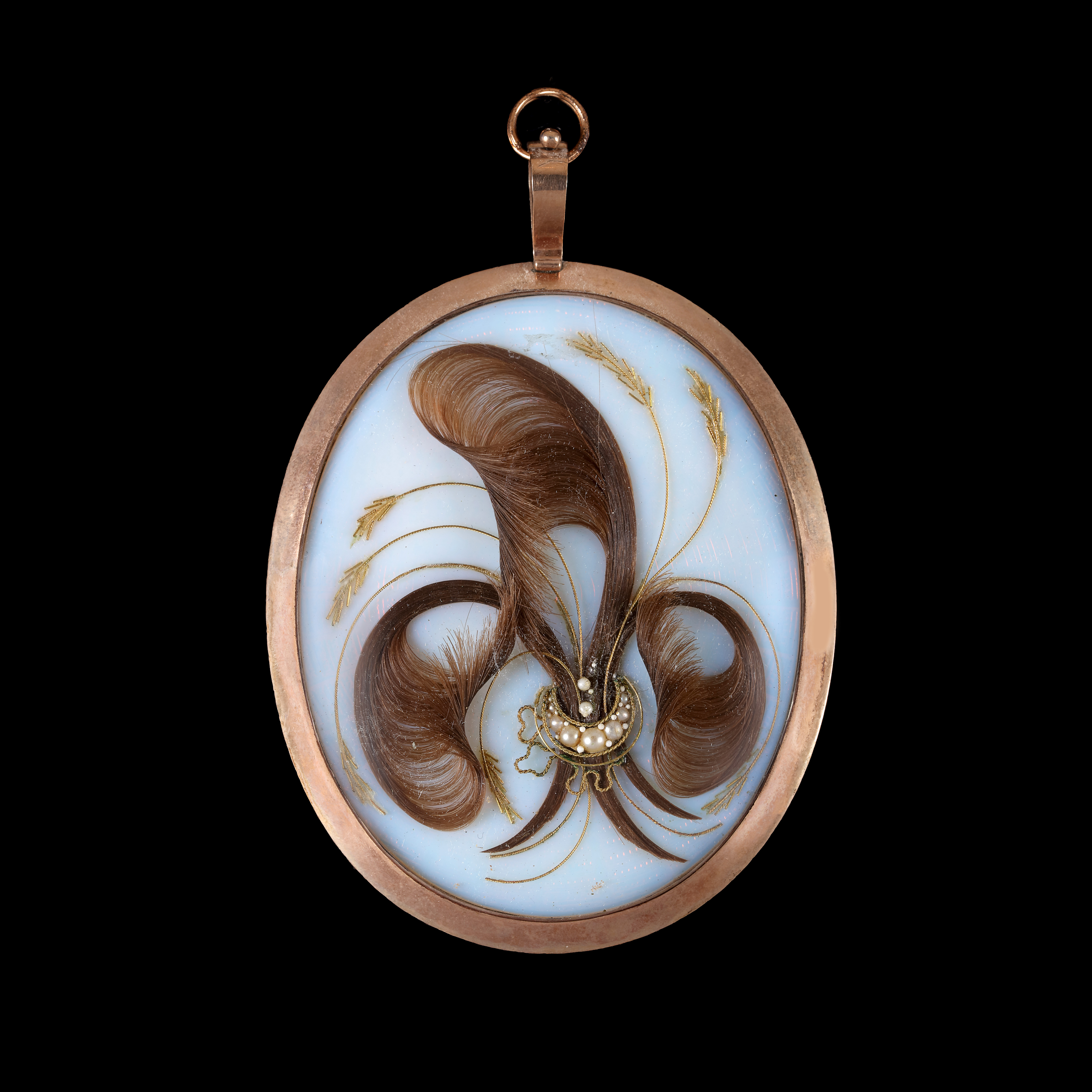 Portrait miniature of Miss Sarah Shergold in white dress with frilled trim and turquoise waistband, white choker and bandeau in her powdered hair; 1795