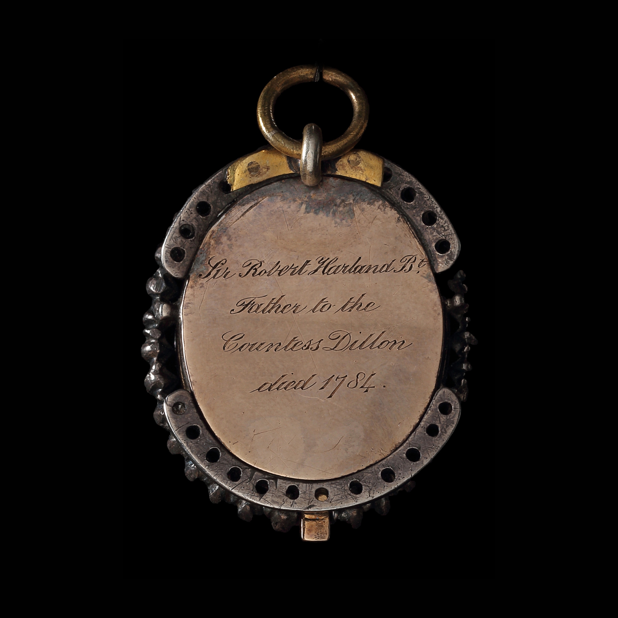A pair of portrait miniatures of Sir Robert Harland, 1st Baronet (and Admiral of the Blue) (1715-1784) and his Infant Daughter Frances (bap. 1749-1777)