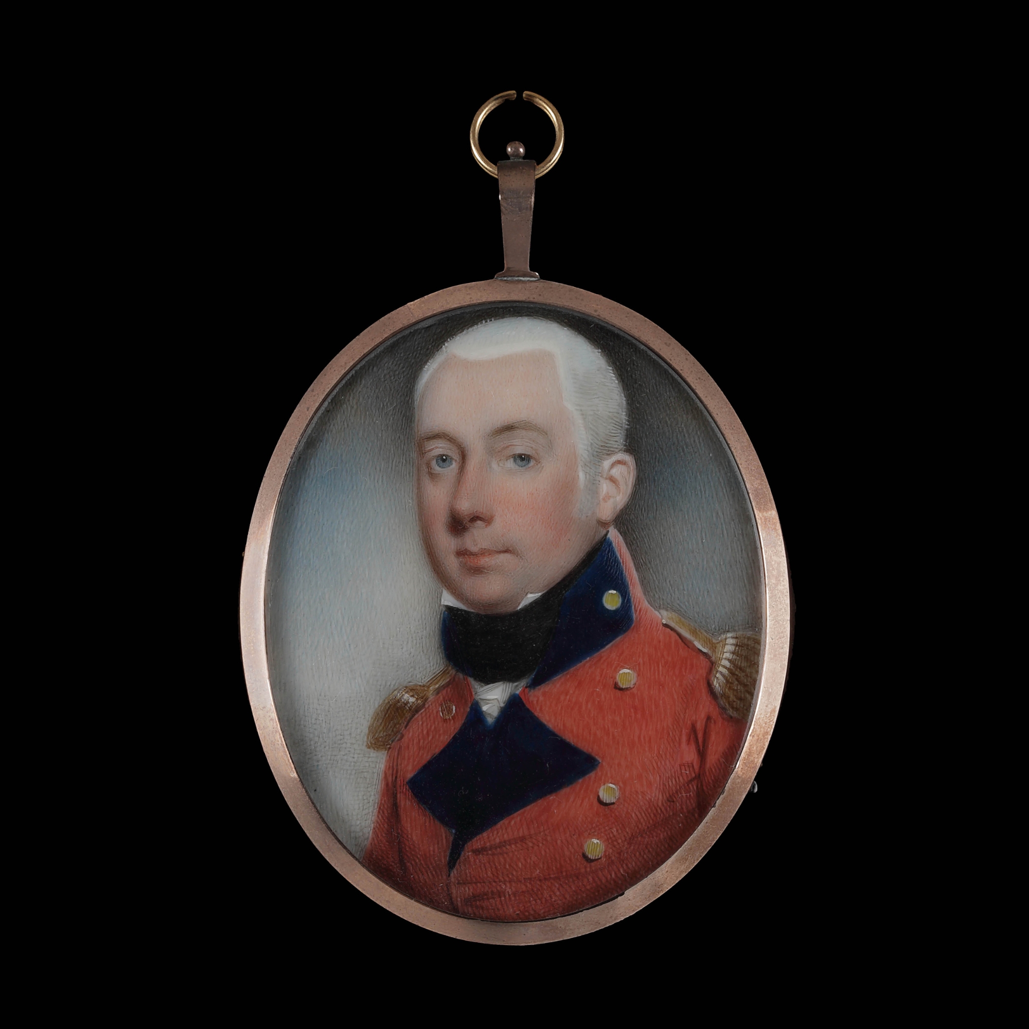 Portrait miniature of a Field Officer wearing the undress uniform of a Royal regiment